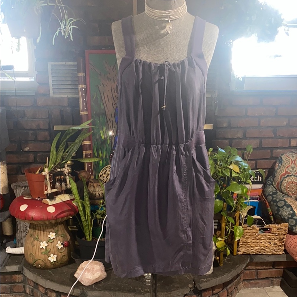 Purple Sleeveless Scoop Neck Mini Sundress